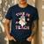 Trick Or Teach Groovy Teacher Halloween Retro Floral Ghost Men's Casual T-Shirt Navy