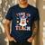 Trick Or Teach Teacher Groovy Ghost Halloween Teacher Men's Casual T-Shirt Navy