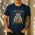 Ugly Sweater Christmas Tree Boston Terrier Dog Xmas Pajama Men's Casual T-Shirt Navy