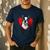 Valentine's Day Boston Terrier Dog Men's Casual T-Shirt Navy
