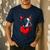 Valentine's Day Boston Terrier Dog Vector Men's Casual T-Shirt Navy
