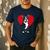 Valentine's Day Boston Terrier Lover Men's Casual T-Shirt Navy