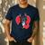 Valentine's Day Boston Terrier Men's Casual T-Shirt Navy