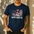 Vintage Boston Terrier Dad American Flag Father's Day Men's Casual T-Shirt Navy
