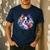 Watercolor Floral Boston Terrier Mama Dog Lover Mother's Day Men's Casual T-Shirt Navy