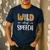 Wild About Speech SLP Leopard Teacher Back To School Kids Men's Casual T-Shirt Navy