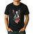 Boston Terrier American Flag Men's Casual T-Shirt Black