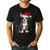 Boston Terrier Christmas Santa Hat Tree Lights Pajama Men's Casual T-Shirt Black