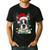 Boston Terrier Dog Santa Christmas Tree Lights Xmas Men's Casual T-Shirt Black