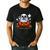 Boston Terrier Ghost Boo Halloween Kids Men's Casual T-Shirt Black