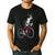 Boston Terrier Riding Bicycle Cute Bostie Biker Raglan Baseball Tee Men's Casual T-Shirt Black