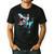 Boston Terrier Riding T-Rex Dinosaur Dog Lover Men's Casual T-Shirt Black