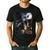 Boston Terrier Selfie Full Moon Flying Witch Halloween Dog Men's Casual T-Shirt Black