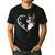 Boston Terrier Shirts For Women Girls Kids Heart Cute Men's Casual T-Shirt Black
