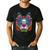 Boston Terrier Sugar Skull Dog Day Of The Dead Men's Casual T-Shirt Black