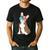 Brindle Boston Terrier Dog Patriotic Shirt USA Flag Men's Casual T-Shirt Black
