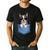 Cute Pocket Boston Terrier Lover Dog Mom Men's Casual T-Shirt Black