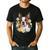 Floral Boston Terrier Men's Casual T-Shirt Black