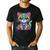 Happy Dot Day Colorful Polka Dot Cat Kitten Teachers Kids Men's Casual T-Shirt Black Happy Dot Day Colorful Polka Dot Cat Kitten Teachers Kids Men's Casual T-Shirt Black