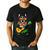 Hawaiian Boston Terrier & Pineapple Ukulele Summer Vacation Men's Casual T-Shirt Black