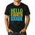 Hello Fourth Grade Shirt 4th Grade Boy Girl Student Teacher Men's Casual T-Shirt Black