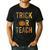 Leopard Trick Or Teach Halloween Teacher Costume Women Men's Casual T-Shirt Black Leopard Trick Or Teach Halloween Teacher Costume Women Men's Casual T-Shirt Black