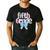 Preppy Fifth Grade Teacher Blue Floral Coquette Pencil Bow Men's Casual T-Shirt Black
