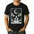 Tarot Card Vintage Crescent Moon Boston Terrier Dog Mom Men's Casual T-Shirt Black