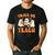 Teacher Halloween Trick Or Teach Retro Groovy Floral Ghost Men's Casual T-Shirt Black Teacher Halloween Trick Or Teach Retro Groovy Floral Ghost Men's Casual T-Shirt Black