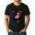 This Teacher Loves Her Flock Cute Flamingo Teacher Men's Casual T-Shirt Black