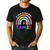 Tiny Human Tamer Watercolor Rainbow Daycare Teacher Men's Casual T-Shirt Black Tiny Human Tamer Watercolor Rainbow Daycare Teacher Men's Casual T-Shirt Black