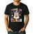 Trick Or Teach Teacher Groovy Ghost Halloween Teacher Men's Casual T-Shirt Black
