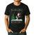 Ugly Christmas Tree Lights Xmas Santa Riding Boston Terrier Men's Casual T-Shirt Black