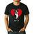 Valentine's Day Boston Terrier Lover Men's Casual T-Shirt Black