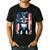 Vintage Boston Terrier Dog American US USA Flag Pets Dogs Men's Casual T-Shirt Black