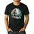 Whimsical Forest Adventures Sasquatch Bigfoot Walking Boston Terrier Dog Lovers Men's Casual T-Shirt Black
