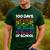 100 Days Of School Heart Love Teacher Or Student 100th Day Men's Casual T-Shirt Forest