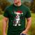 Boston Terrier Christmas Santa Hat Tree Lights Pajama Men's Casual T-Shirt Forest