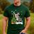 Boston Terrier Christmas Tree Lights Santa Hat Men's Casual T-Shirt Forest