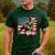 Boston Terrier Dog 4th Of July USA American Flag Patriotic Men's Casual T-Shirt Forest