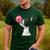 Boston Terrier Dog Blowing Chewing Bubble Gum Pink Men's Casual T-Shirt Forest