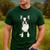 Boston Terrier Dog Motif Pet Art Boston Terrier For Men Women Kids Men's Casual T-Shirt Forest