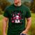 Boston Terrier Heart Glasses Girls Bostie Valentines Day Men's Casual T-Shirt Forest
