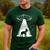 Boston Terrier Mom Dad Dog Alien UFO Men's Casual T-Shirt Forest