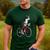 Boston Terrier Riding Bicycle Cute Bostie Biker Raglan Baseball Tee Men's Casual T-Shirt Forest