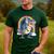 Boston Terrier Riding Dinosaur T-Rex Boys Kids Rainbow Men's Casual T-Shirt Forest