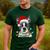 Boston Terrier Santa Christmas Tree Lights Xmas Boys Men Dog Men's Casual T-Shirt Forest