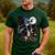 Boston Terrier Selfie Full Moon Flying Witch Halloween Dog Men's Casual T-Shirt Forest