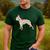 Boston Terrier Watercolor Flowers Men's Casual T-Shirt Forest