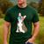 Brindle Boston Terrier Dog Patriotic Shirt USA Flag Men's Casual T-Shirt Forest